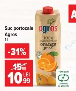 Carrefour Suc portocale Agros 1L Ofertă