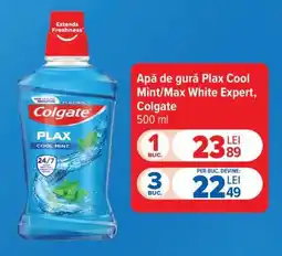 Carrefour Apă de gură Plax Cool Mint/Max White Expert, Colgate Ofertă