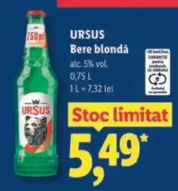 Lidl URSUS Bere blondă Ofertă