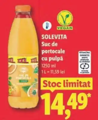 Lidl Solevita Suc de portocale cu pulpă Ofertă
