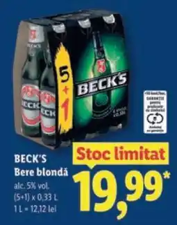 Lidl BECK‘S Bere blondă Ofertă