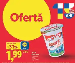 Lidl Pilos Iaurt natur Ofertă