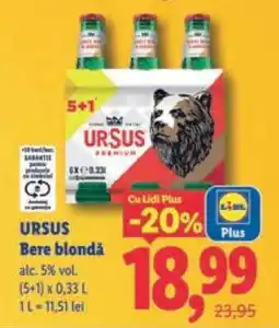 Lidl URSUS Bere blondă Ofertă