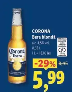 Lidl CORONA Bere blondă Ofertă