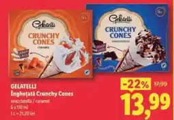Lidl Gelatelli Înghețată Crunchy Cones Ofertă