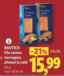 Lidl NAUTICA File somon norvegian, afumat la cald Ofertă
