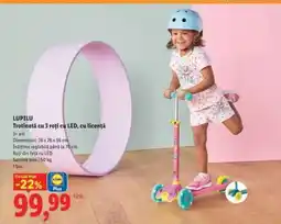 Lidl LUPILU Trotinetă cu 3 roți cu LED, cu licență Ofertă