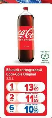 Carrefour Băutură carbogazoasă Coca-Cola Original 2.5 L Ofertă