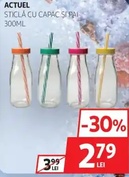 Auchan ACTUEL STICLĂ CU CAPAC ȘI PAI Ofertă