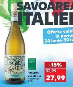 Kaufland PASQUA Vin alb sec Pinot Grigio 0,75 l Ofertă