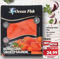 Kaufland OCEAN FISH File de somon afumat 100 g Ofertă