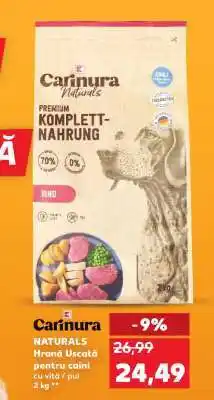 Kaufland Carinura NATURALS Hrană Uscată pentru câini cu vită / pui Ofertă