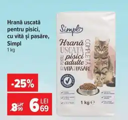 Carrefour Hrană uscată pentru pisici, cu vită și pasăre, Simpl Ofertă
