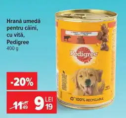 Carrefour Hrană umedă pentru câini cu vită Pedigree Ofertă