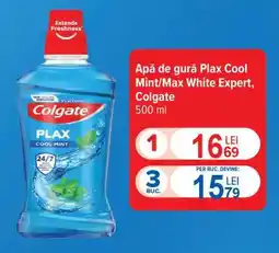 Carrefour Apă de gură Plax Cool Mint/Max White Expert, Colgate Ofertă
