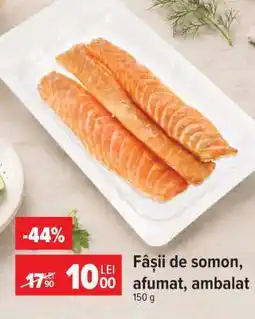Carrefour Fâșii de somon afumat, ambalat Ofertă