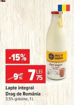 Carrefour Lapte integral Drag de România Ofertă