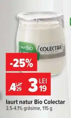 Carrefour Iaurt natur Bio Colectar Ofertă