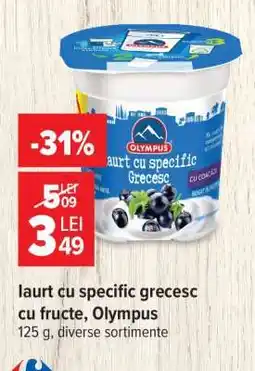 Carrefour Iaurt cu specific grecesc cu fructe, Olympus Ofertă