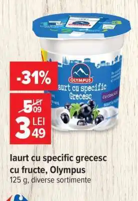 Carrefour Iaurt cu specific grecesc cu fructe, Olympus Ofertă