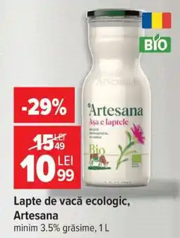 Carrefour Lapte de vacă ecologic, Artesana Ofertă