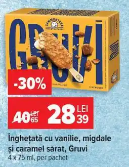 Carrefour Înghețată cu vanilie, migdale și caramel sărat, Gruvi Ofertă