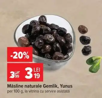 Carrefour Măsline naturale Gemlik Yunus Ofertă