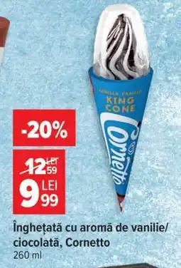 Carrefour Înghețată cu aromă de vanilie/ciocolată, Cornetto Ofertă