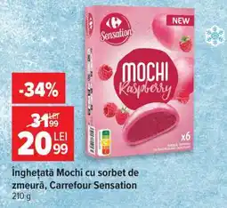 Carrefour Înghețată Mochi cu sorbet de zmeură, Carrefour Sensation Ofertă