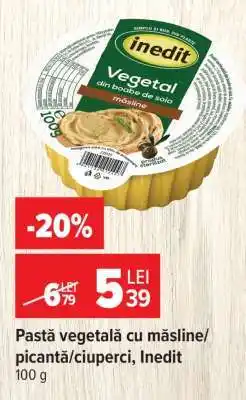 Carrefour Pastă vegetală cu măsline/picantă/ciuperci, Inedit Ofertă