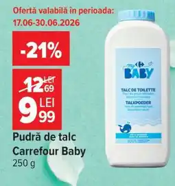 Carrefour Pudră de talc Carrefour Baby Ofertă