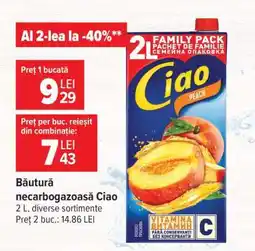 Carrefour Băutură necarbogazoasă Ciao Ofertă