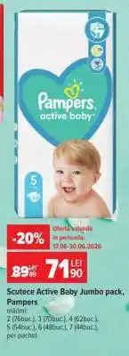 Carrefour Scutece Active baby Jumbo Pack, Pampers Ofertă