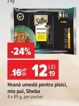 Carrefour Hrană umedă pentru pisici, mix pui, Sheba Ofertă