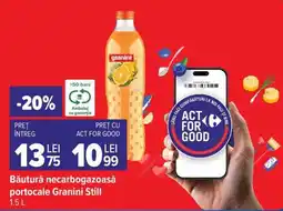 Carrefour Băutură necarbogazoasă portocale Granini Still 1.5 L Ofertă