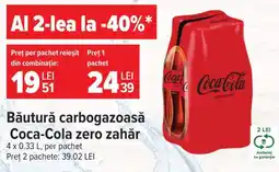 Carrefour Băutură carbogazoasă Coca-Cola Zero Zahăr Ofertă