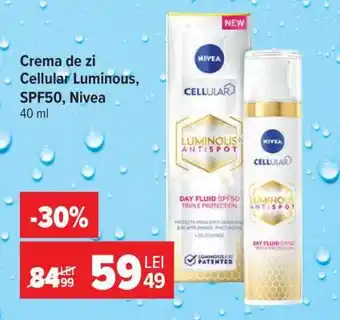 Carrefour Cremă de zi Cellular Luminous, SPF50, Nivea Ofertă