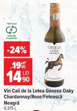 Carrefour Vin Caii de la Letea Geneza Oaky Chardonnay/Rose/Fetească Neagră Ofertă
