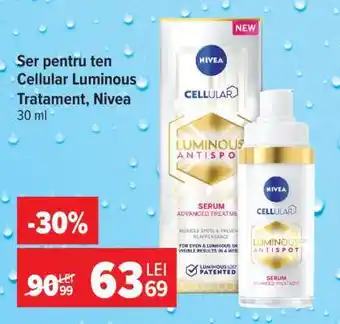 Carrefour Ser pentru ten Cellular Luminous Tratament, Nivea Ofertă
