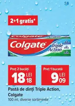 Carrefour Pastă de dinți Triple Action, Colgate Ofertă