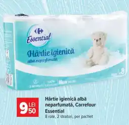 Carrefour Hârtie igienică albă neparfumată, Carrefour Essential Ofertă