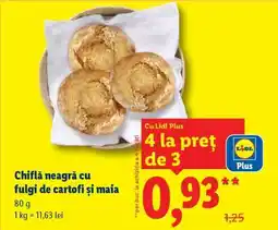 Lidl Chiflă neagră cu fulgi de cartofi și maia Ofertă
