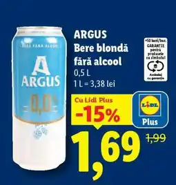 Lidl Argus Bere blondă fără alcool Ofertă