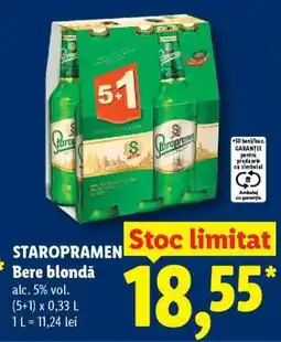 Lidl STAROPRAMEN Bere blondă Ofertă