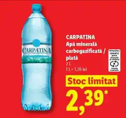 Lidl CARPATINA Apă minerală carbogazificată / plată Ofertă