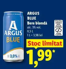 Lidl ARGUS BLUE Bere blondă Ofertă