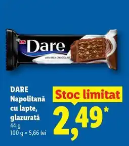 Lidl DARE Napolitană cu lapte, glazurată Ofertă