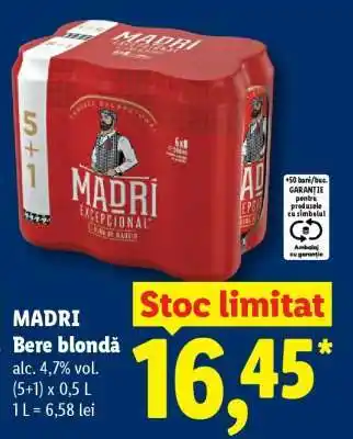 Lidl MADRI Bere blondă Ofertă
