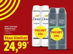 Lidl DOVE / DOVE MEN Deodorant spray Ofertă