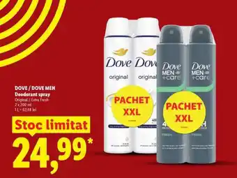 Lidl DOVE / DOVE MEN Deodorant spray Ofertă